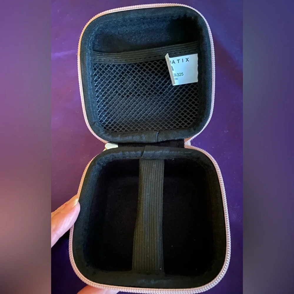 NWOT 3.75" Hard Shell EVA Travel Accessory Case With Carabiner Clip Rose Gold 😍 - Picture 3 of 10